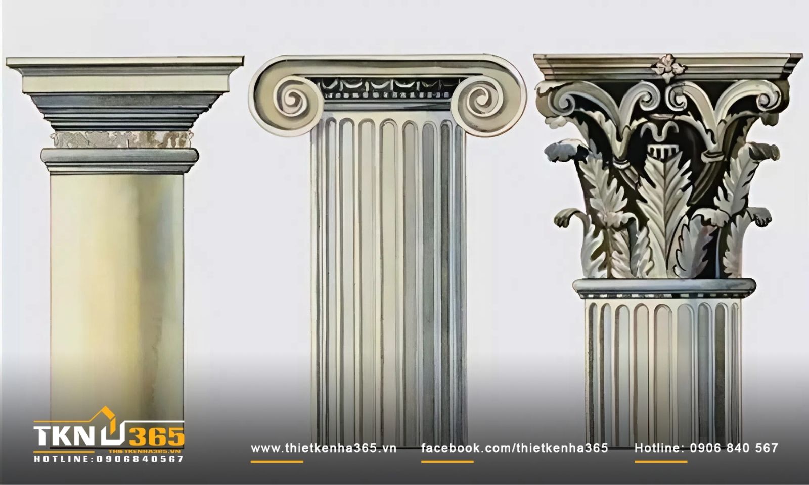 Các thiết kế hệ cột đồ sộ, tỉ mỉ
