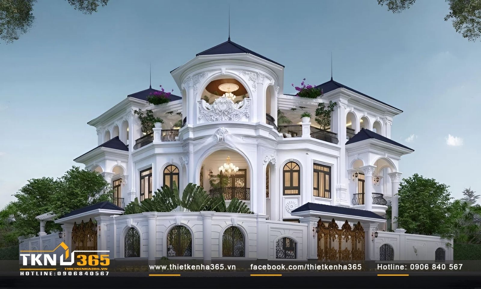 Biệt thự cổ điển 2 mặt tiền thường tọa lạc ở những góc phố rộng lớn