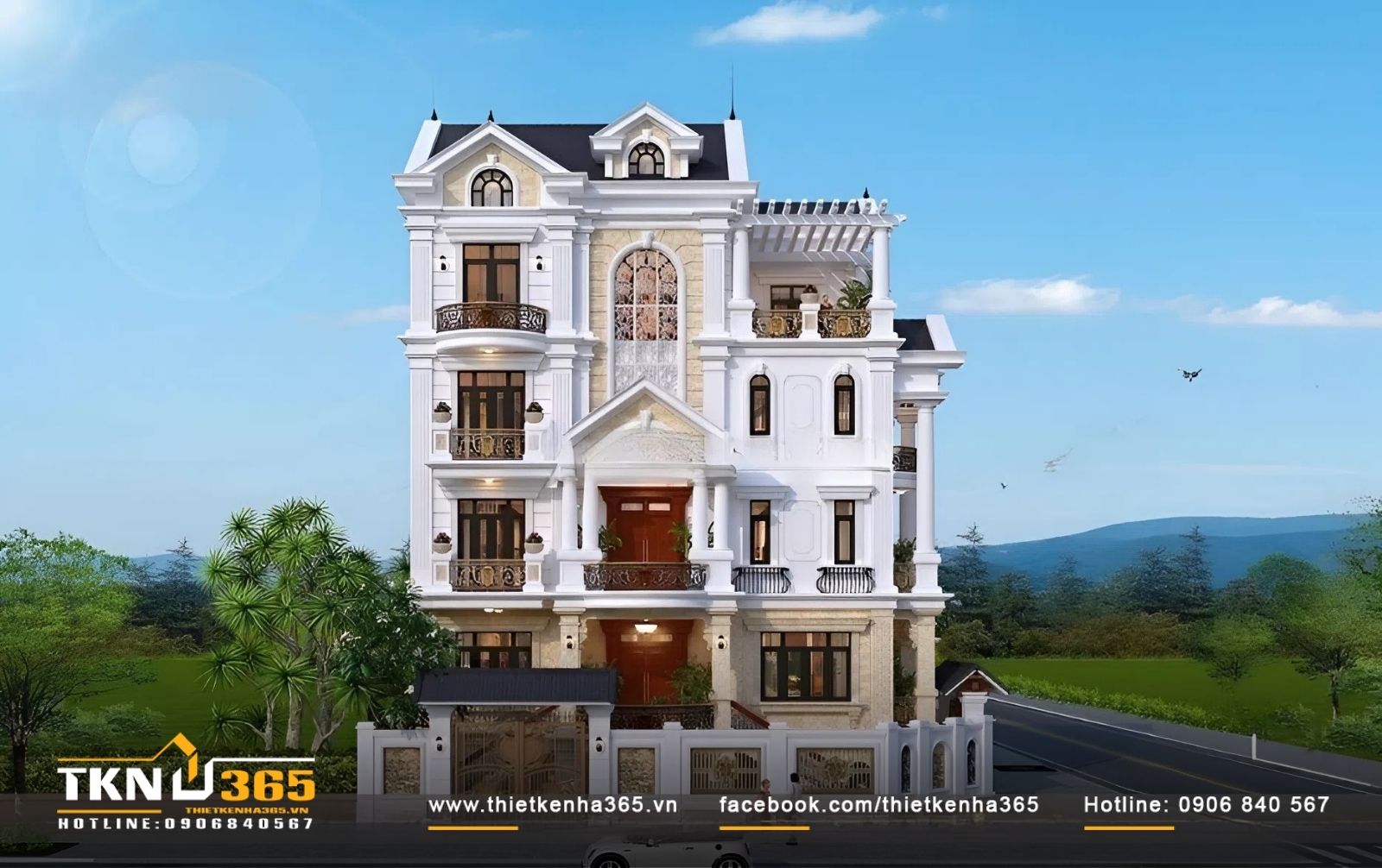 Biệt thự cổ điển 2 mặt tiền thường tọa lạc ở những góc phố rộng lớn