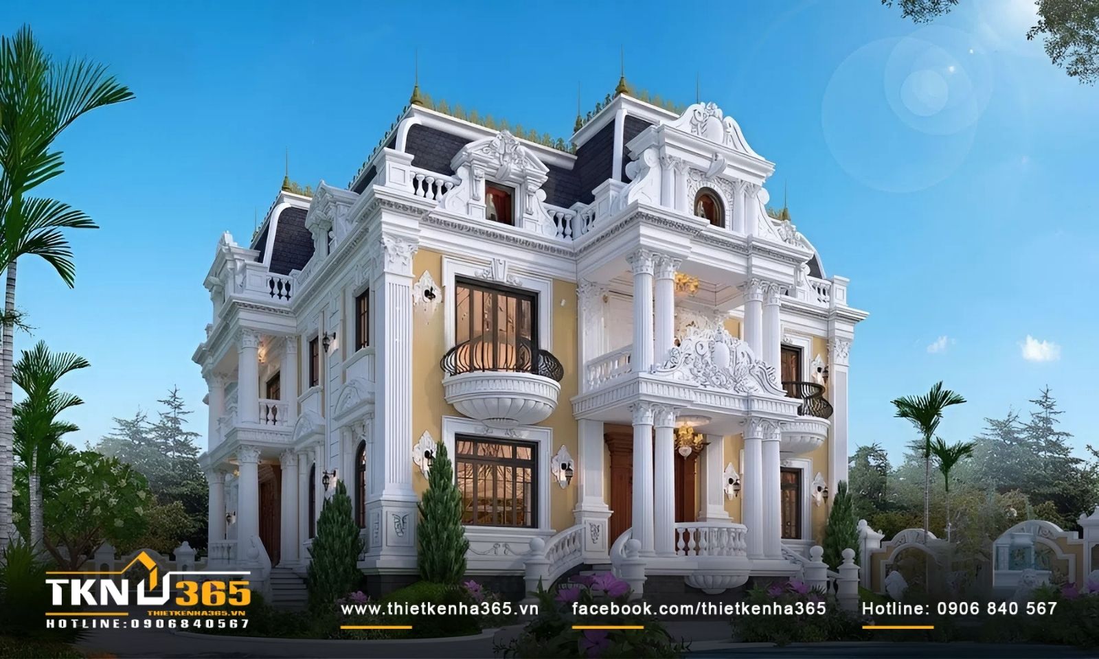 Biệt thự cổ điển kiểu Pháp mang trong mình vẻ đẹp kiến trúc tinh tế, lịch lãm