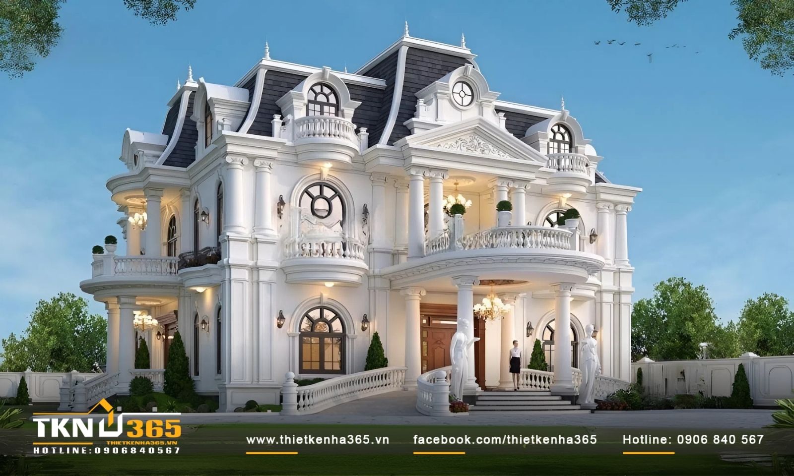 Nét cổ điển và sang trọng làm cho căn biệt thự trở nên nổi bật hơn