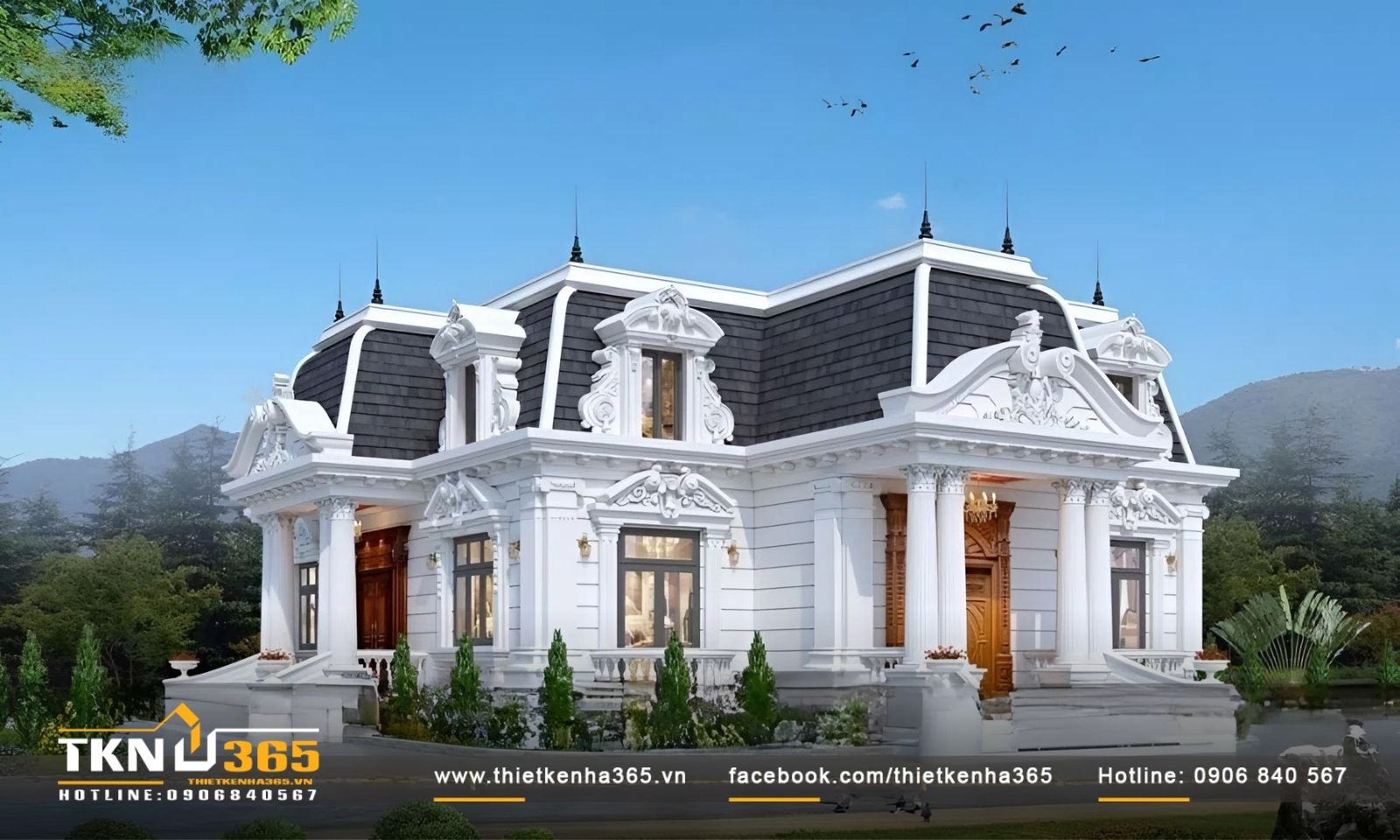 Biệt thự cổ điển với hệ mái sang trọng bậc nhất