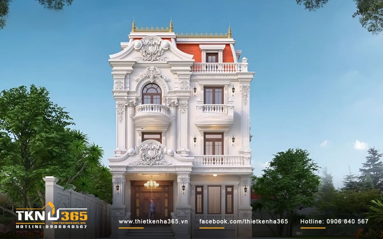 Thiết kế nhà biệt thự cổ điển đẹp trong từng chi tiết