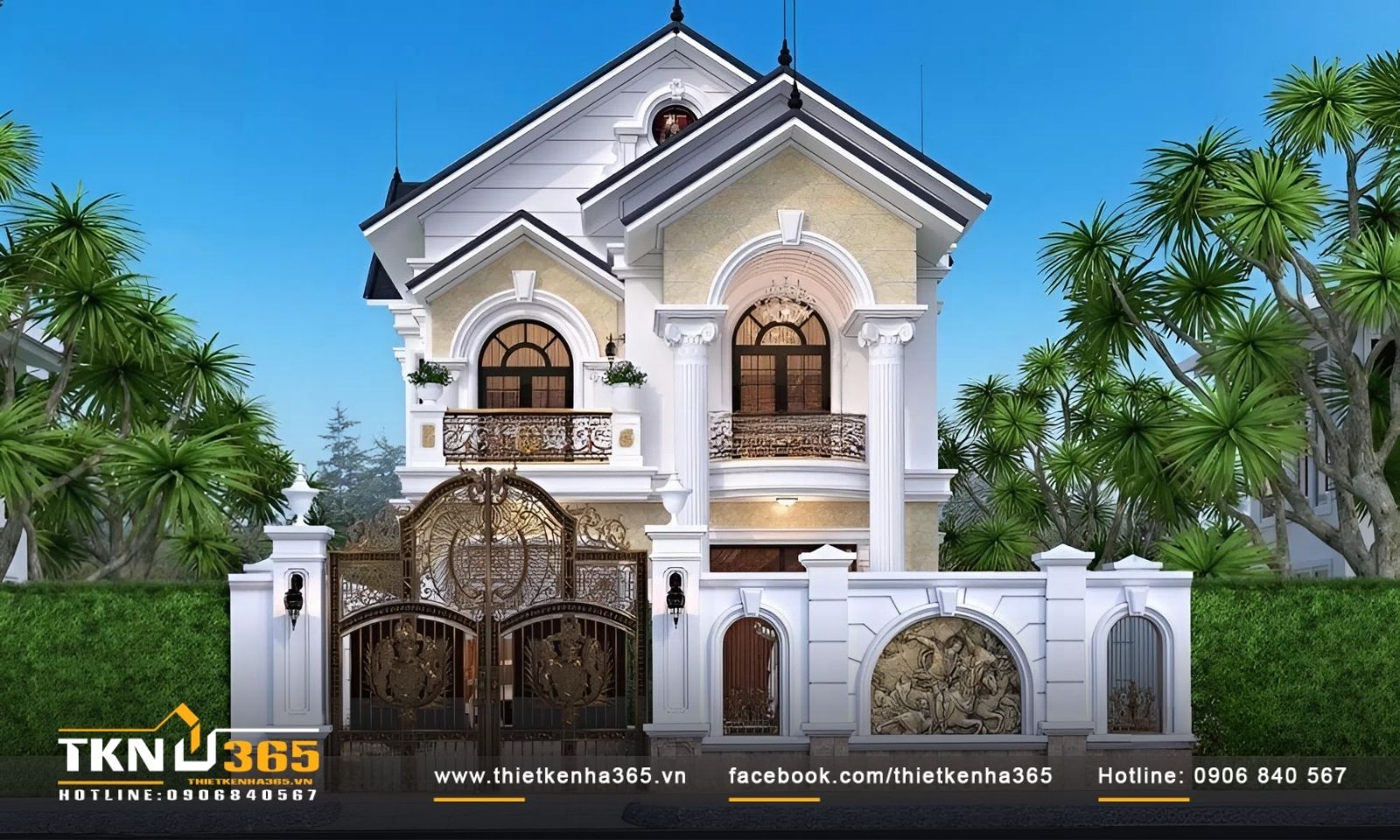 Một trong những đặc điểm quan trọng của biệt thự cổ điển mái thái là mái chồng lên nhau