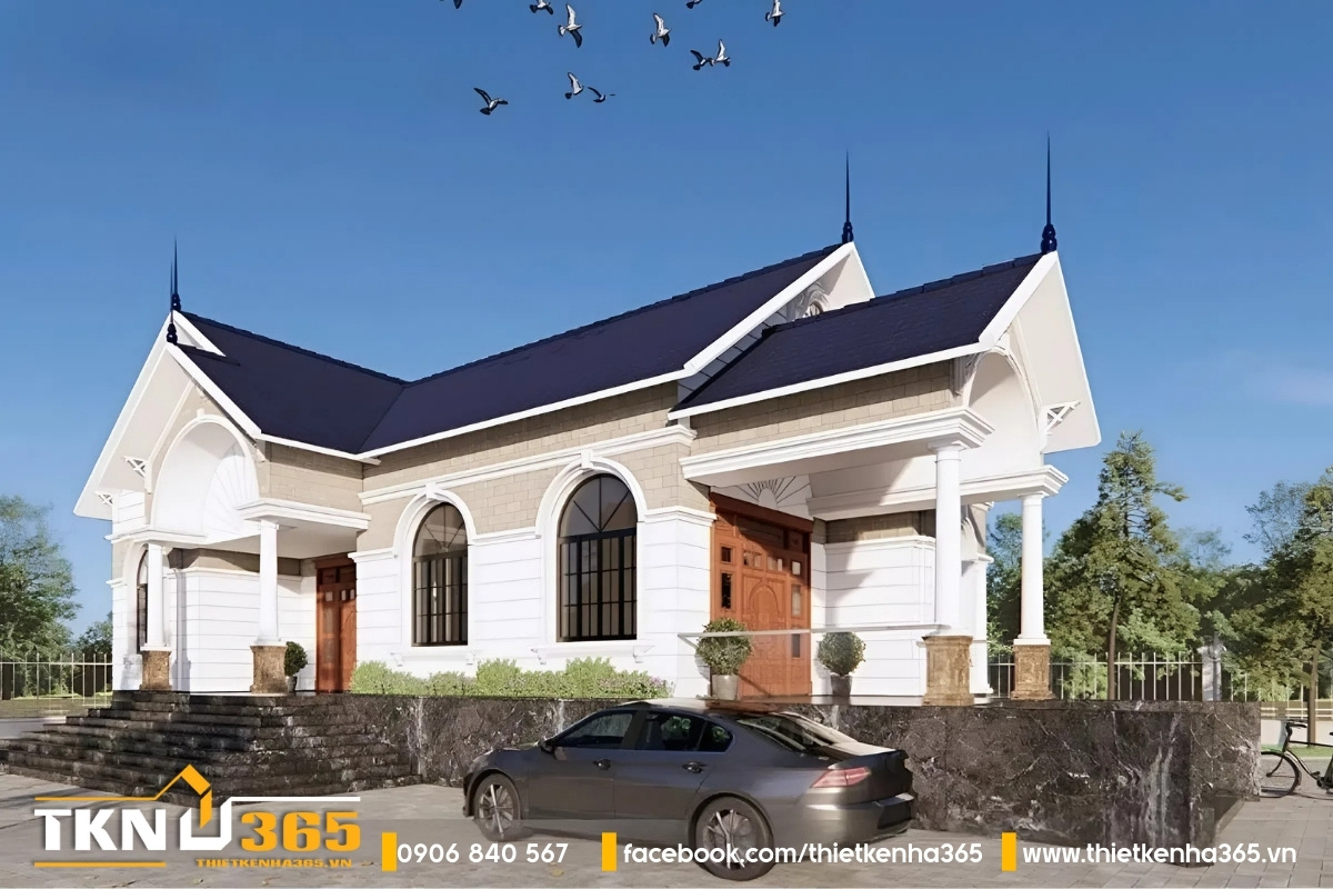 Biệt thự mái thái 1 tầng mang vẻ đặc trưng riêng thu hút mọi ánh nhìn