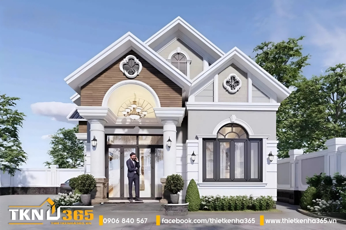 Mẫu biệt thự mái thái 1 tầng siêu sang trọng