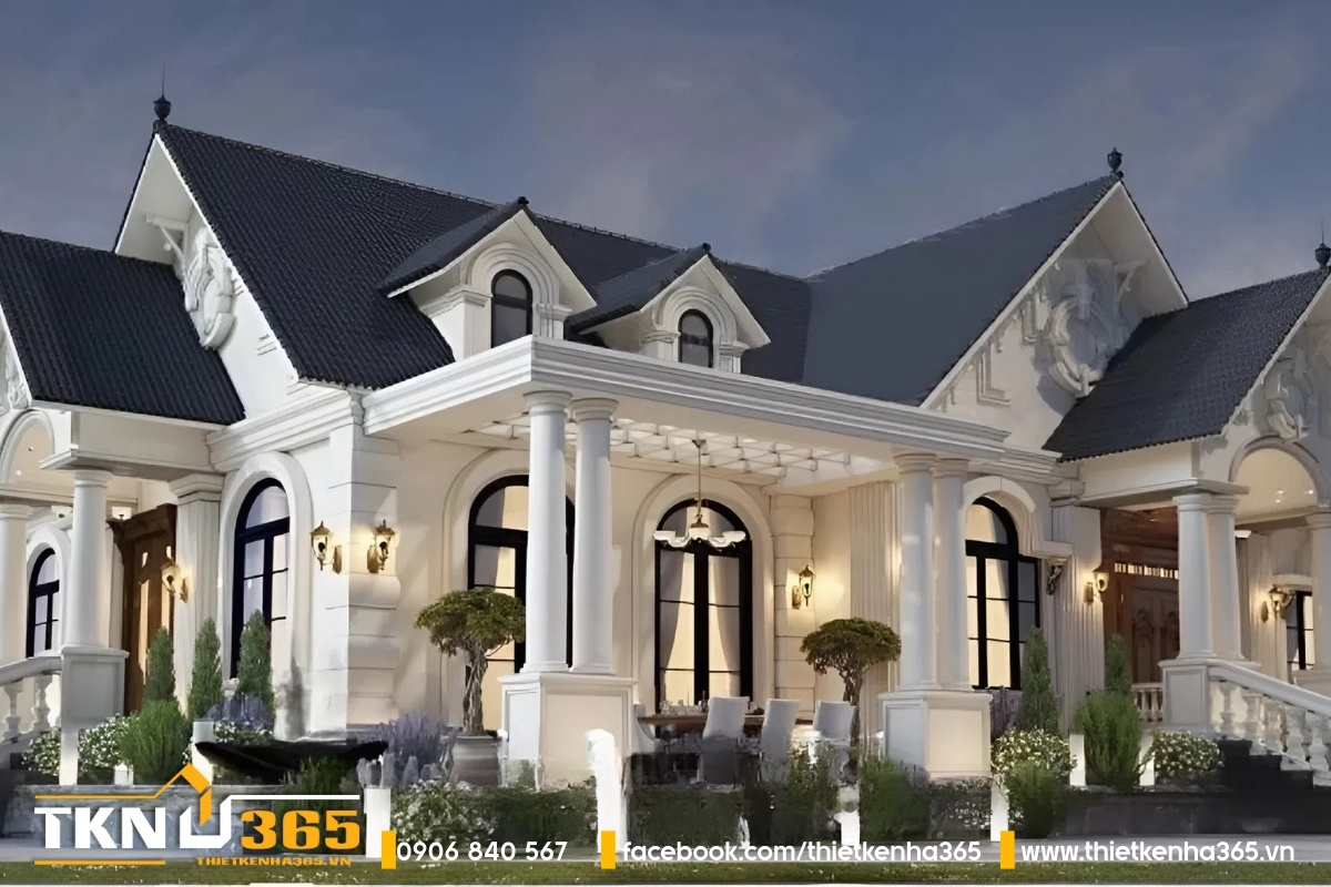 Mẫu biệt thự 1 tầng mái thái đẹp, cổ kính như trong phim