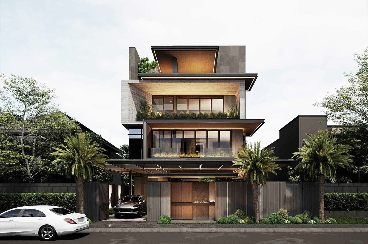 Mẫu thiết kế nhà 2 tầng mặt tiền 10m với 4 phòng ngủ Mẫu thiết kế nhà 2 tầng mặt tiền 10m với 4 phòng ngủ