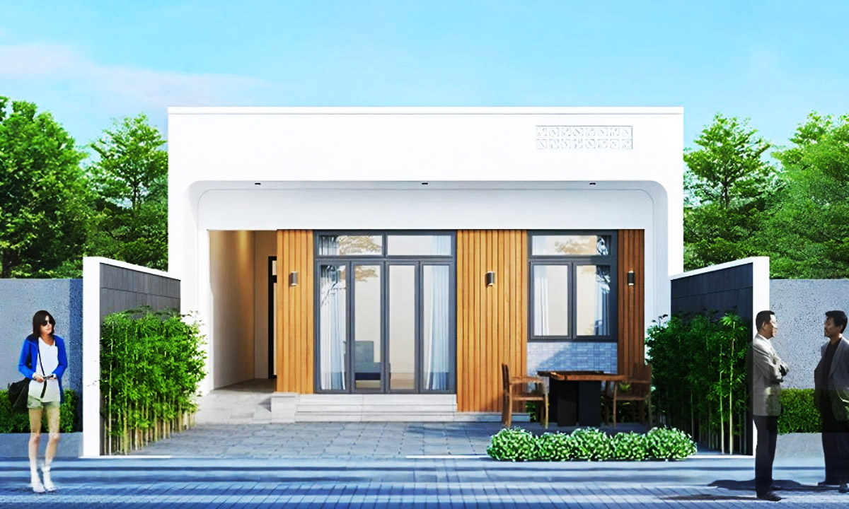 Mẫu nhà cấp 4 ngang 8m thiết kế mái bằng (ảnh sưu tầm) Mẫu nhà cấp 4 ngang 8m thiết kế mái bằng (ảnh sưu tầm)