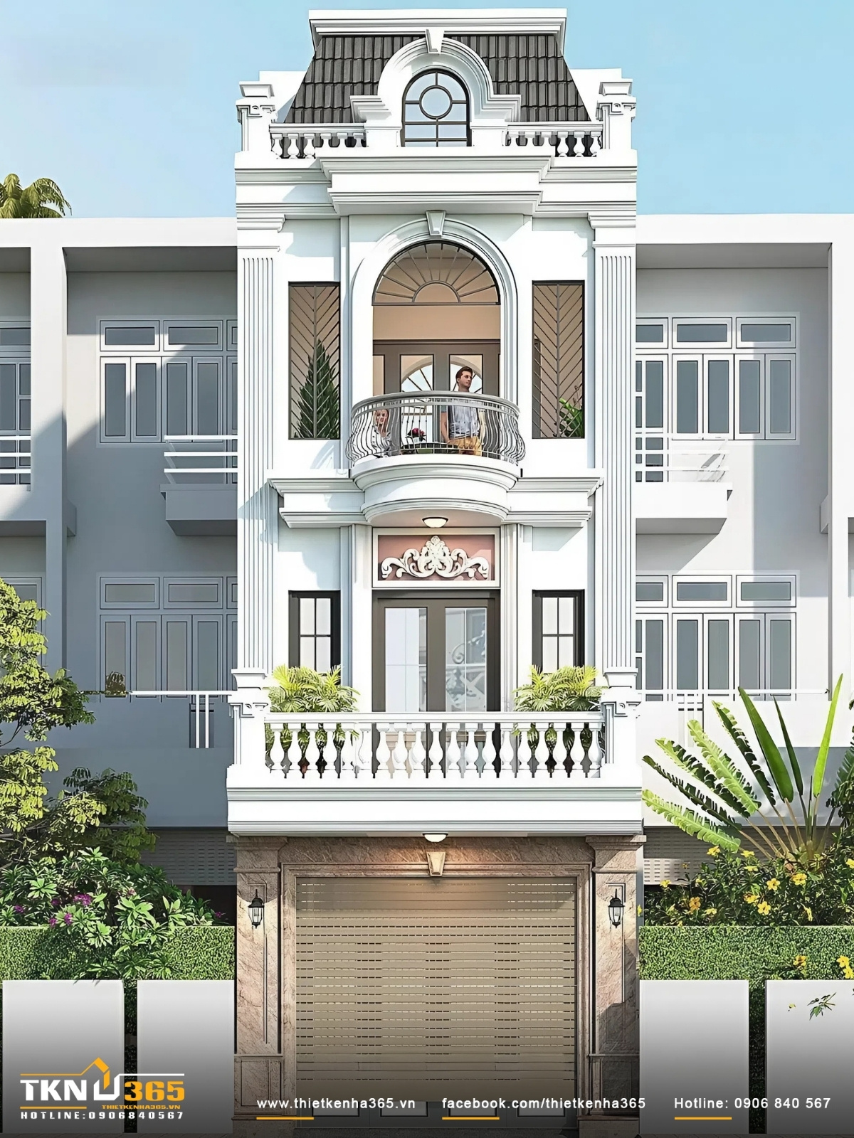 Mẫu nh&agrave; phố Cổ điển 3 tầng