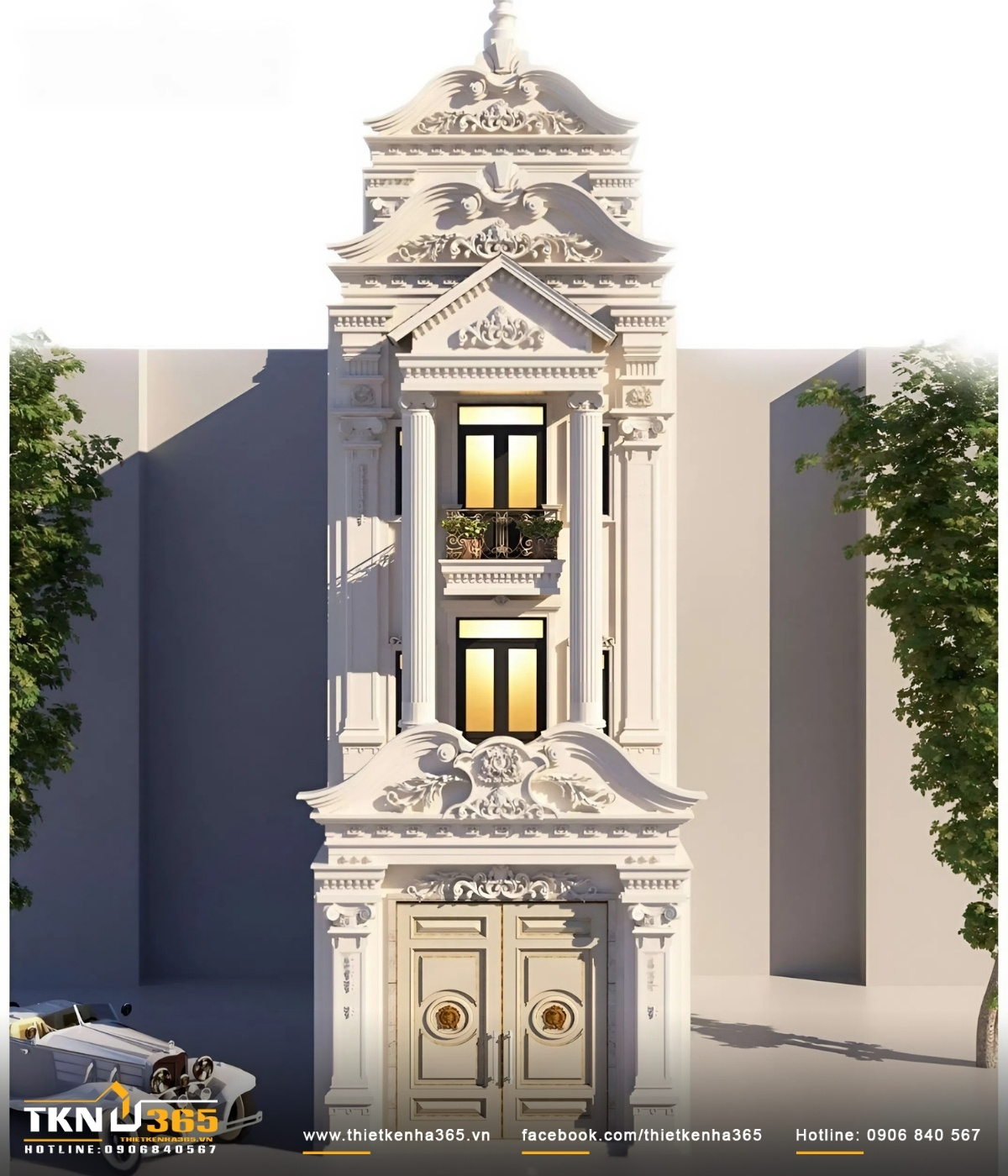 Mẫu nh&agrave; phố Cổ Điển sang trọng, đẳng cấp