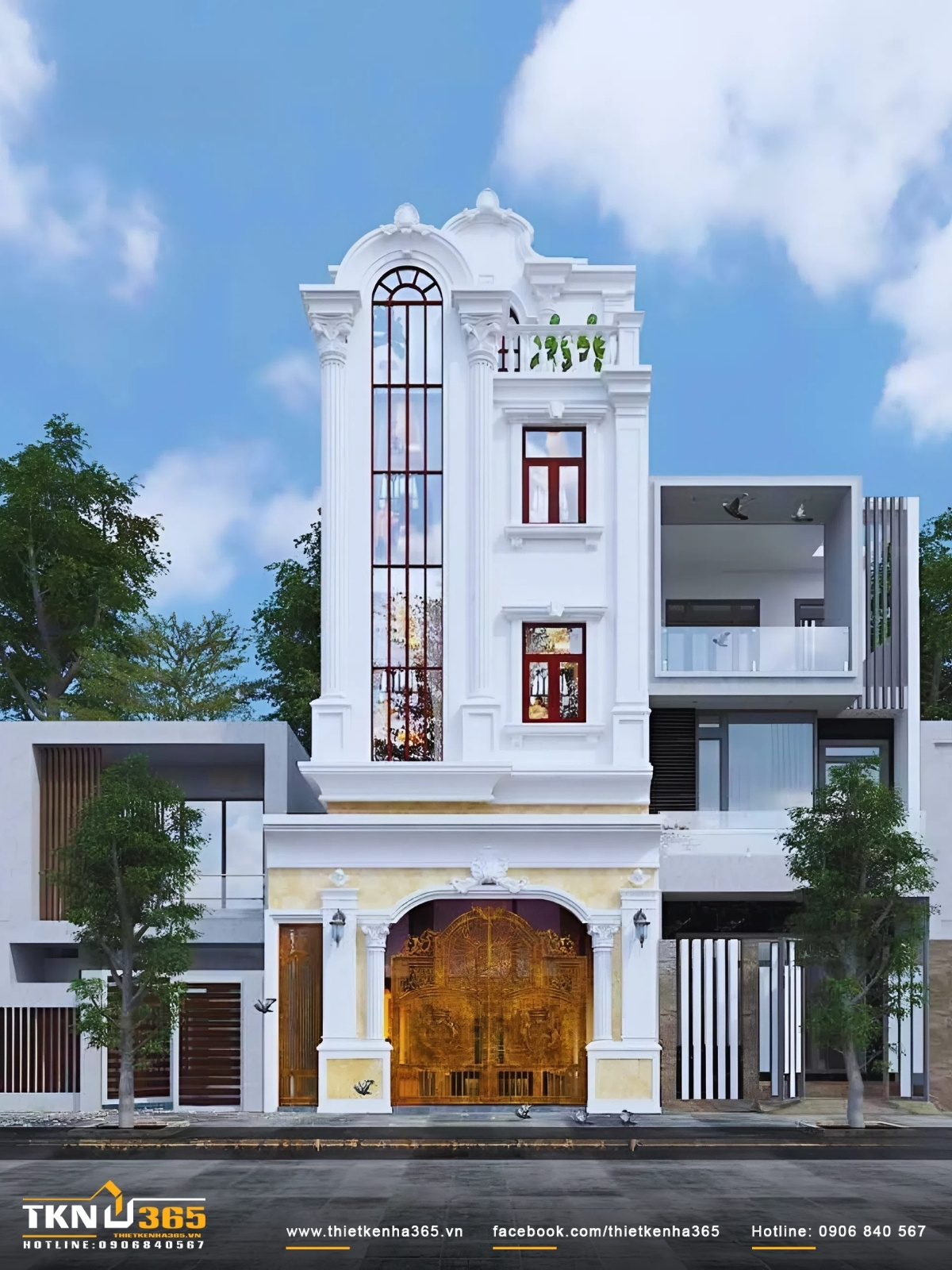 Mẫu Thiết Kế Nh&agrave; Phố Đẹp Cổ Điển