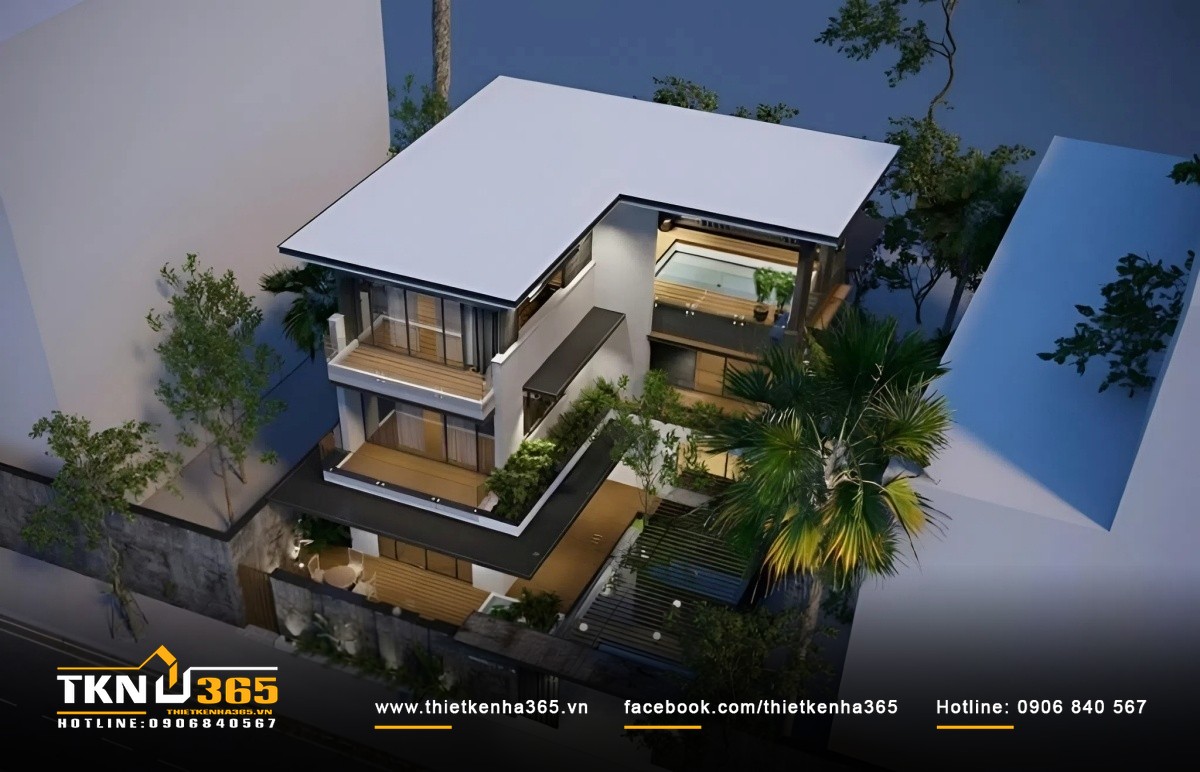 Thiết kế chữ L giúp bố trí ngoại thất và nội thất phù hợp