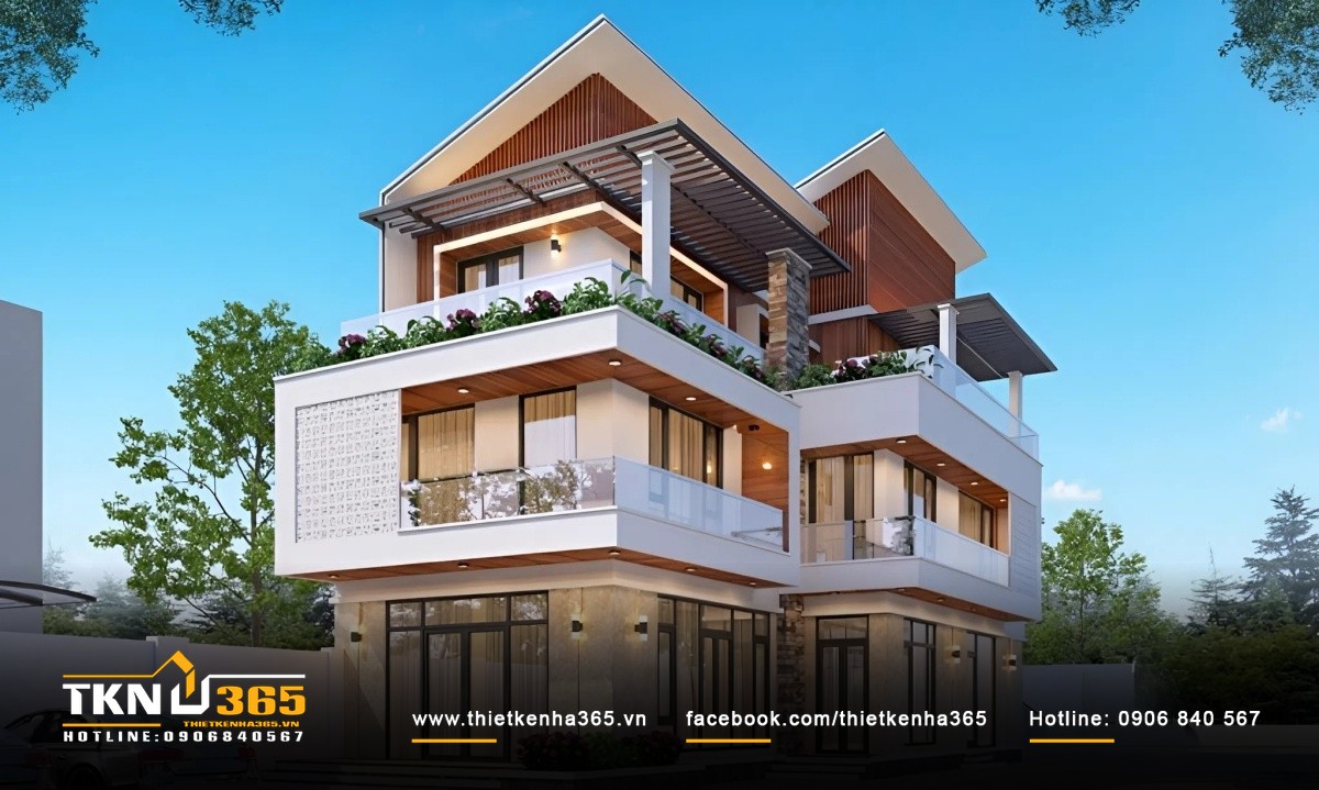 Mặt tiền bề thế và sang trọng, phù hợp với thiết kế của tổng thể