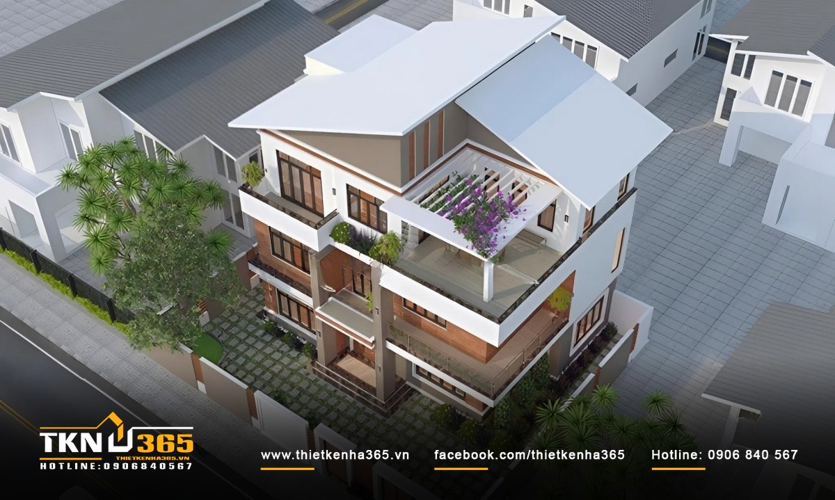 Tầng 3 được sử dụng để trồng hoa giấy