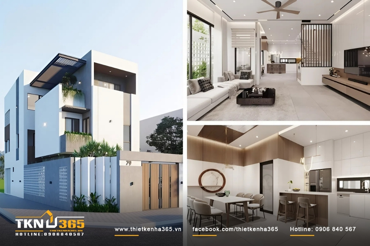 nhà ống 3 tầng 2 mặt tiền (lô góc)