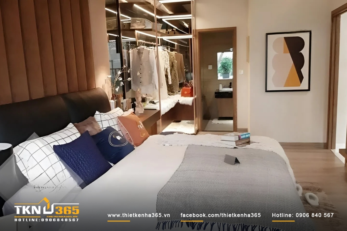 Thiết kế nhà ống 3 tầng nộ thất phong ngủ