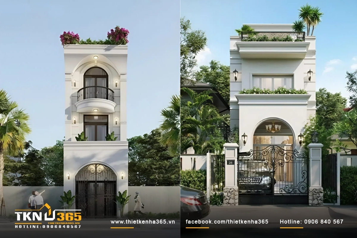 M&aacute;i nh&agrave; ống đẹp theo phong c&aacute;ch t&acirc;n cổ điển