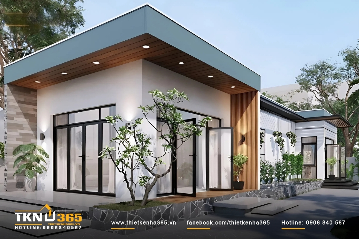 Thiết kế nh&agrave; ống nhỏ hiện đại 1 tầng