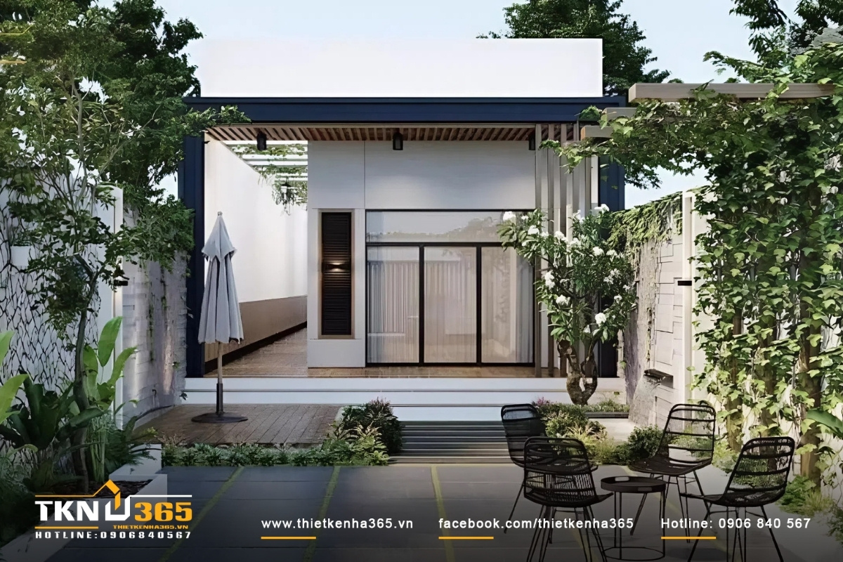 Thiết kế kiến tr&uacute;c nh&agrave; ống s&acirc;n vườn đẹp