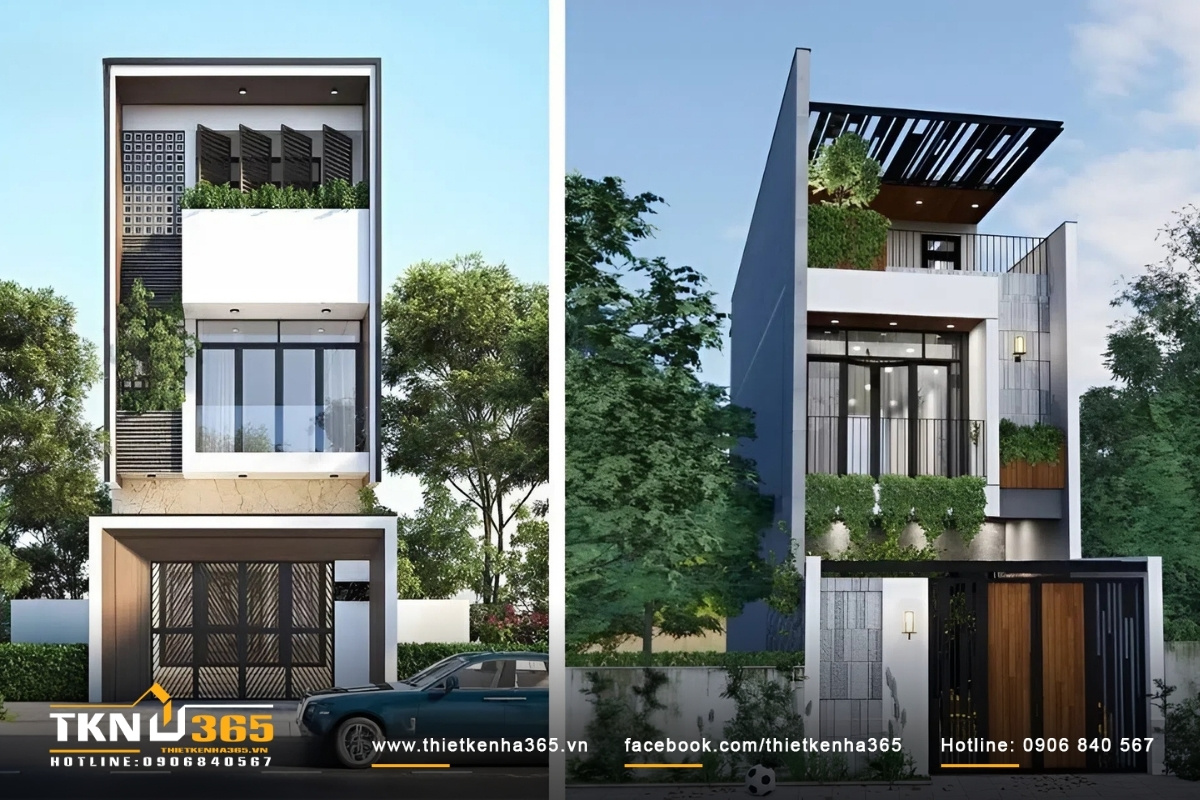 Nh&agrave; ống đẹp hiện đại c&oacute; vườn phong c&aacute;ch Nhật Bản