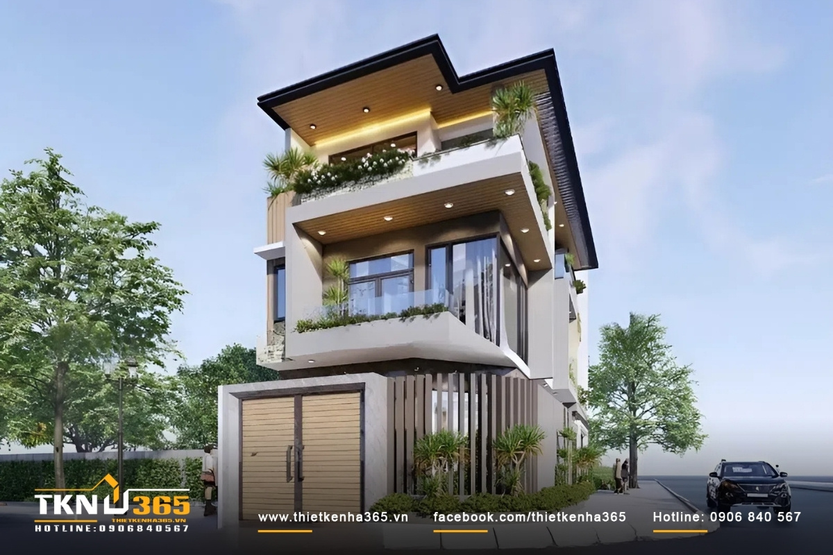 Nh&agrave; ống m&aacute;i nhọn lạ mắt ở vị tr&iacute; g&oacute;c hai mặt tiền