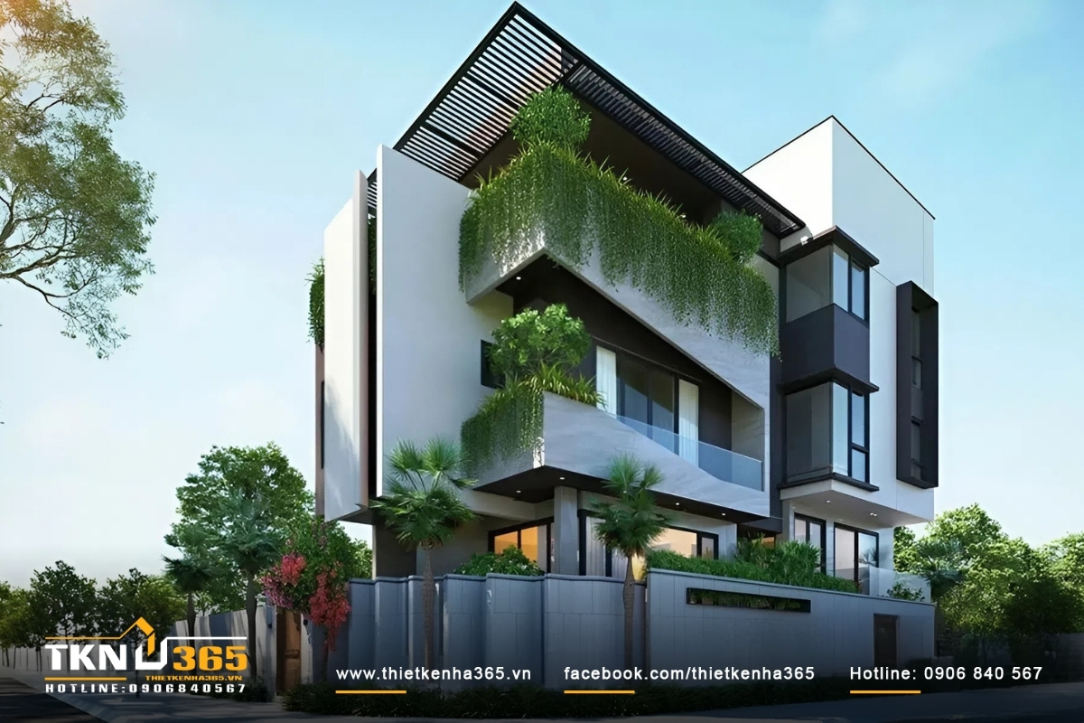 Nh&agrave; ống thiết kế đẹp c&oacute; 2 mặt tiền đắc địa