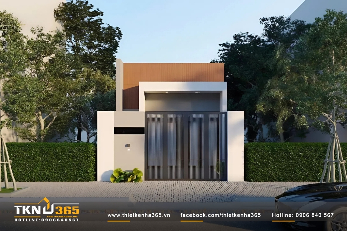 Mẫu nh&agrave; ống 1 tầng đẹp, đơn giản