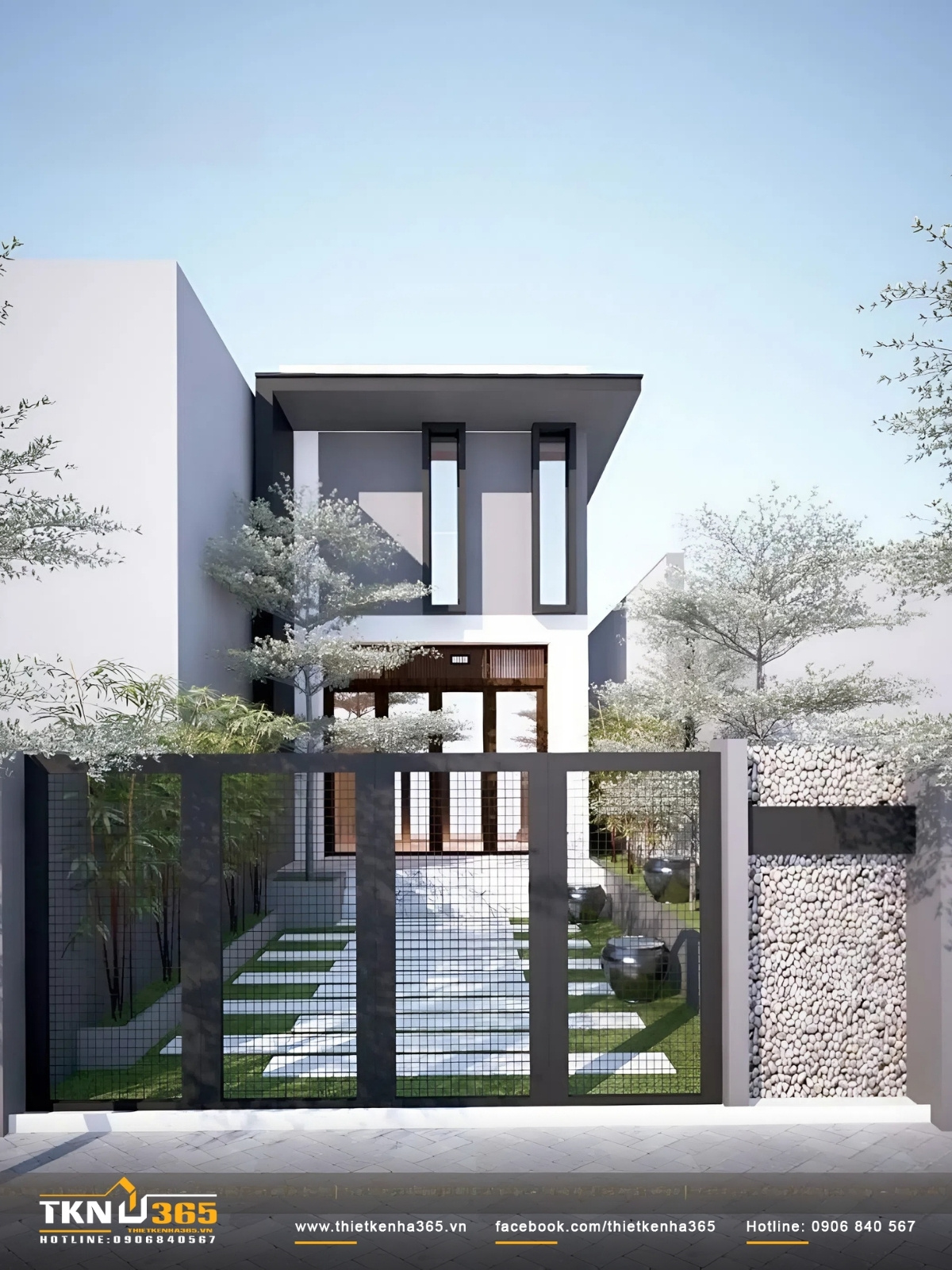 Nh&agrave; ống s&acirc;n vườn hiện đại đẹp năng động phong c&aacute;ch Nhật bản