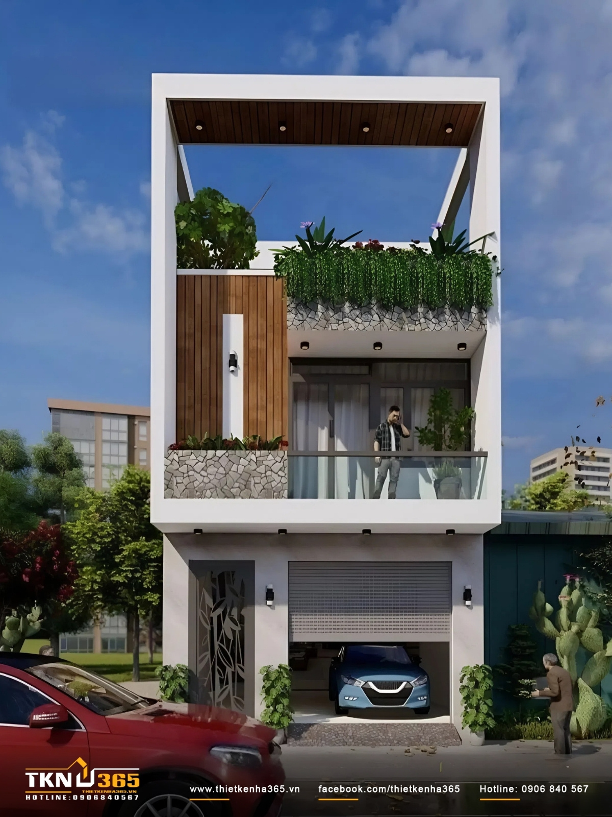 Nh&agrave; ống thiết kế 2 tầng 1 tum mặt tiền độc lạ