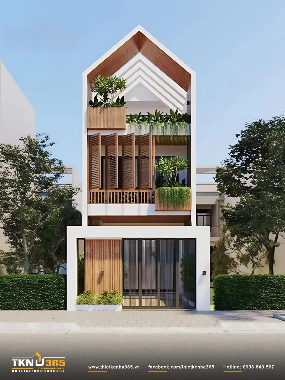 Mẫu nh&agrave; hộp phong c&aacute;ch hiện đại 2 tầng 1 tum thiết kế độc lạ