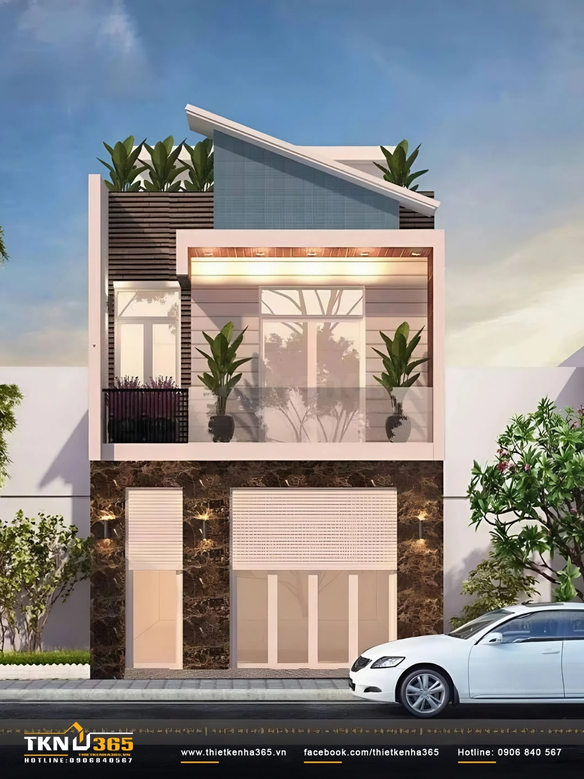 Nh&agrave; ống m&aacute;i lệch hiện đại th&acirc;n thiện với thi&ecirc;n nhi&ecirc;n