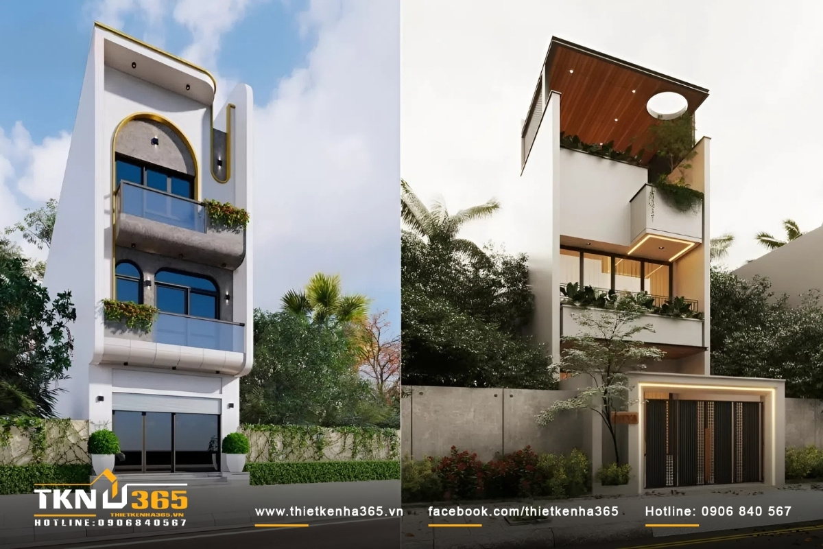 Mẫu thiết kế nh&agrave; ống đẹp v&agrave; hiện đại c&oacute; 3 tầng nổi bật