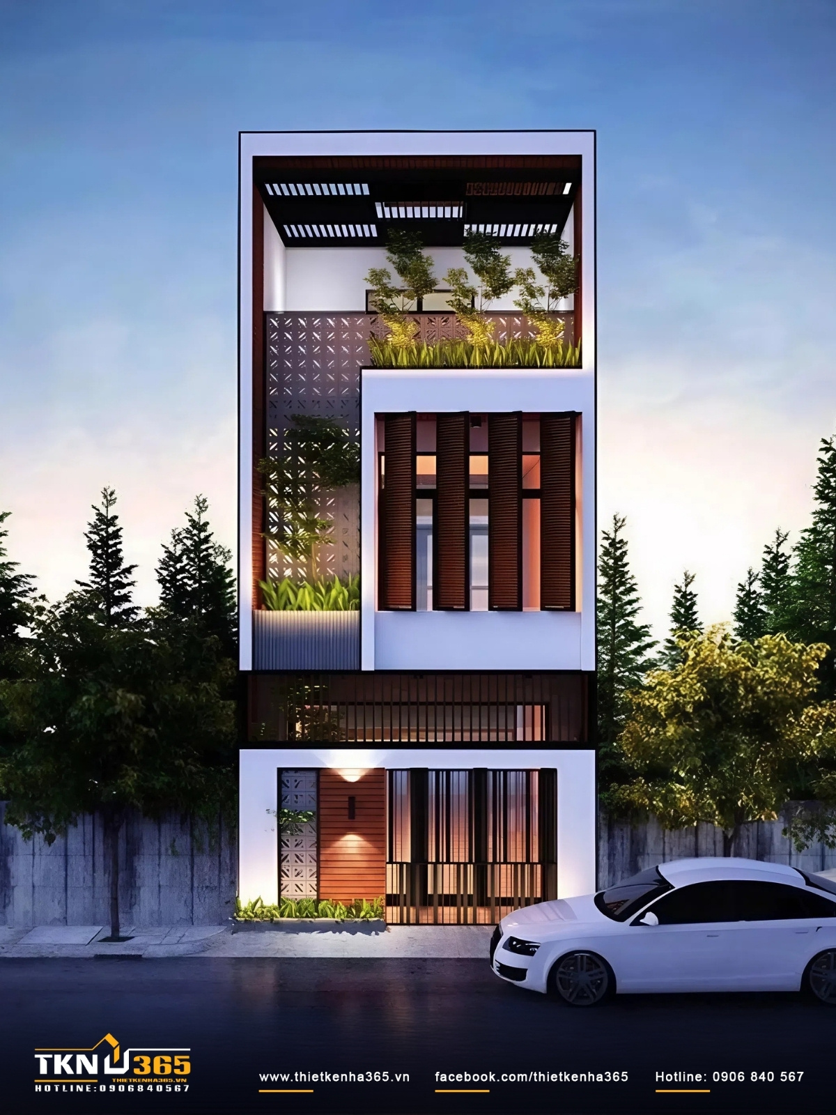 Nh&agrave; ống thiết kế mặt tiền 6m rộng r&atilde;i