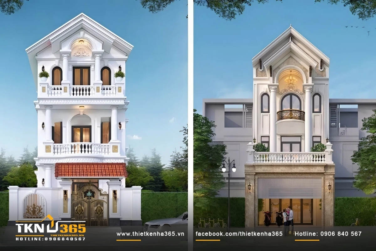 Nh&agrave; ống mặt tiền 6m phong c&aacute;ch cổ điển rộng r&atilde;i cho gia đ&igrave;nh đ&ocirc;ng người