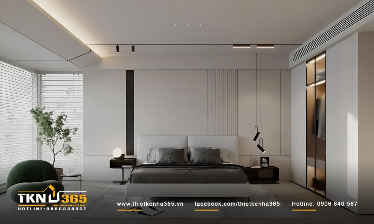 Thiết kế phòng ngủ ấm cúng, thanh lịch của biệt thự vườn cấp 4