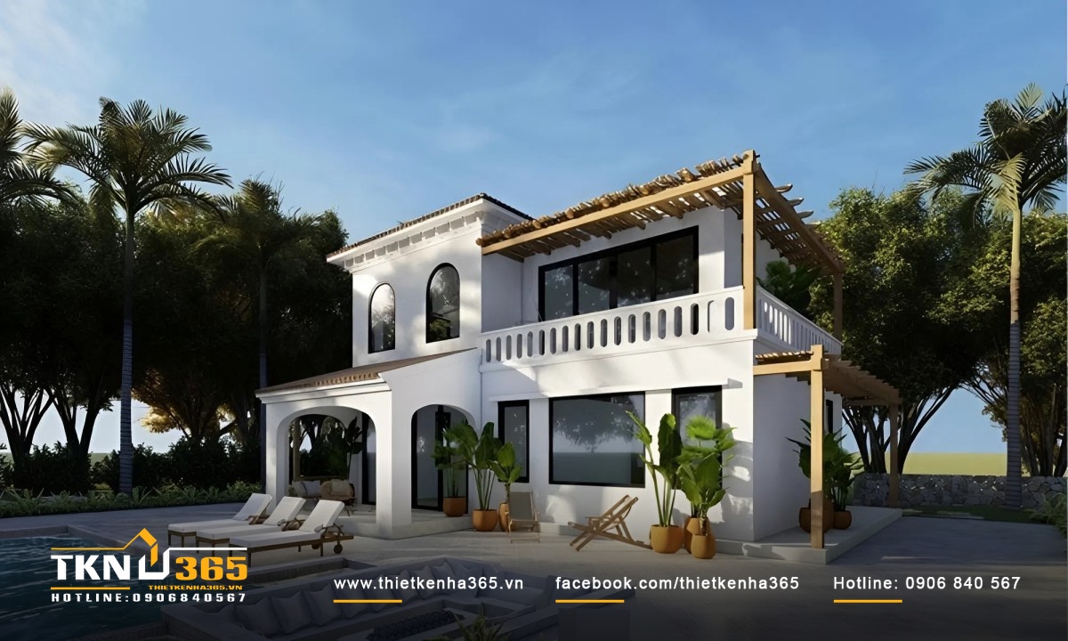 Thiết kế biệt thự sân vườn đẹp theo kiến trúc Địa Trung Hải