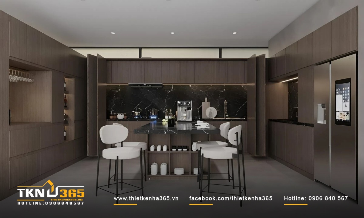 Nhà bếp thiết kế độc đáo trong biệt thự vườn phong cách Nhật