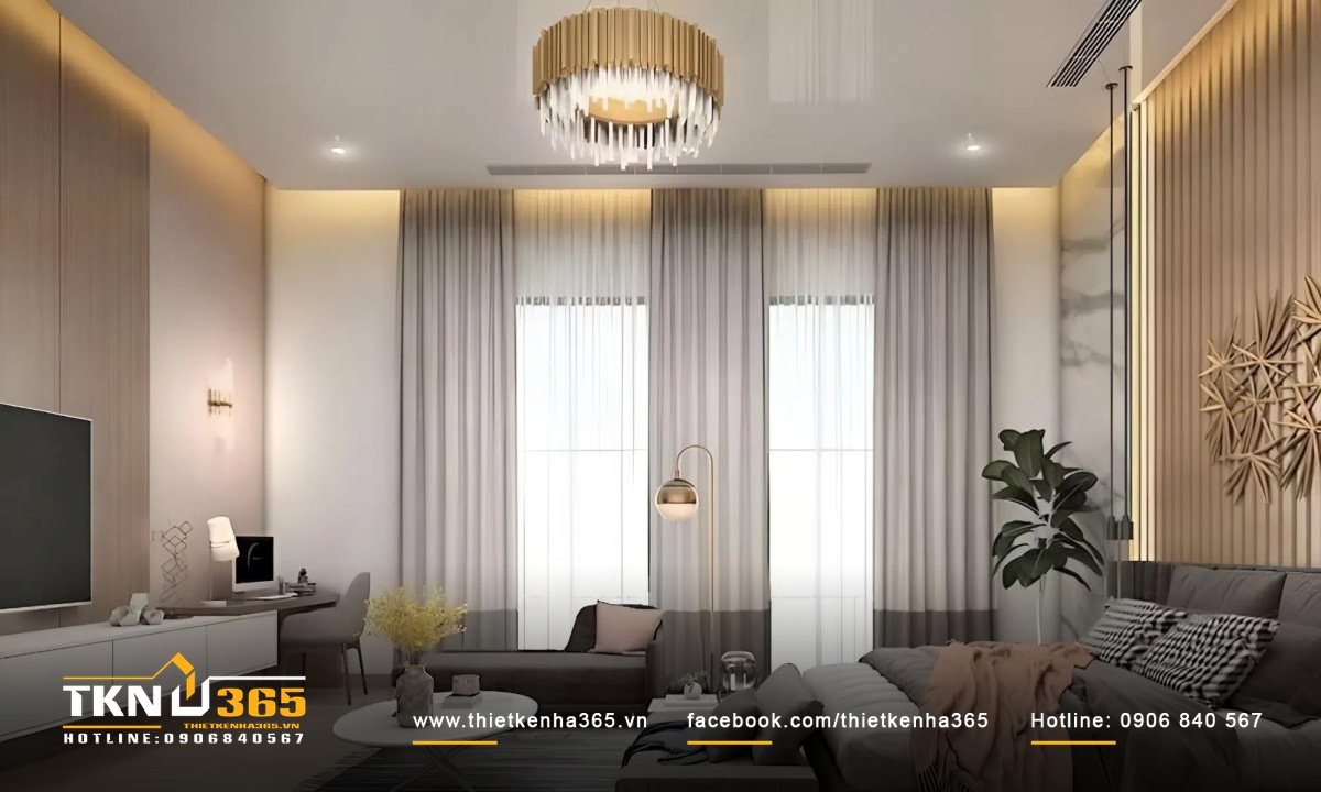 Thiết kế phòng ngủ ấm cúng, tinh tế trong biệt thự vườn hiện đại