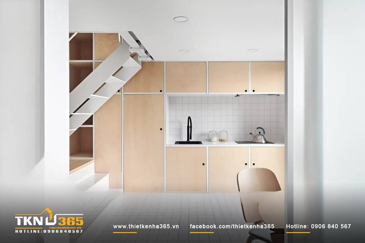 Mẫu nhà 2 tầng 20m2 thiết kế mái chéo hiện đại