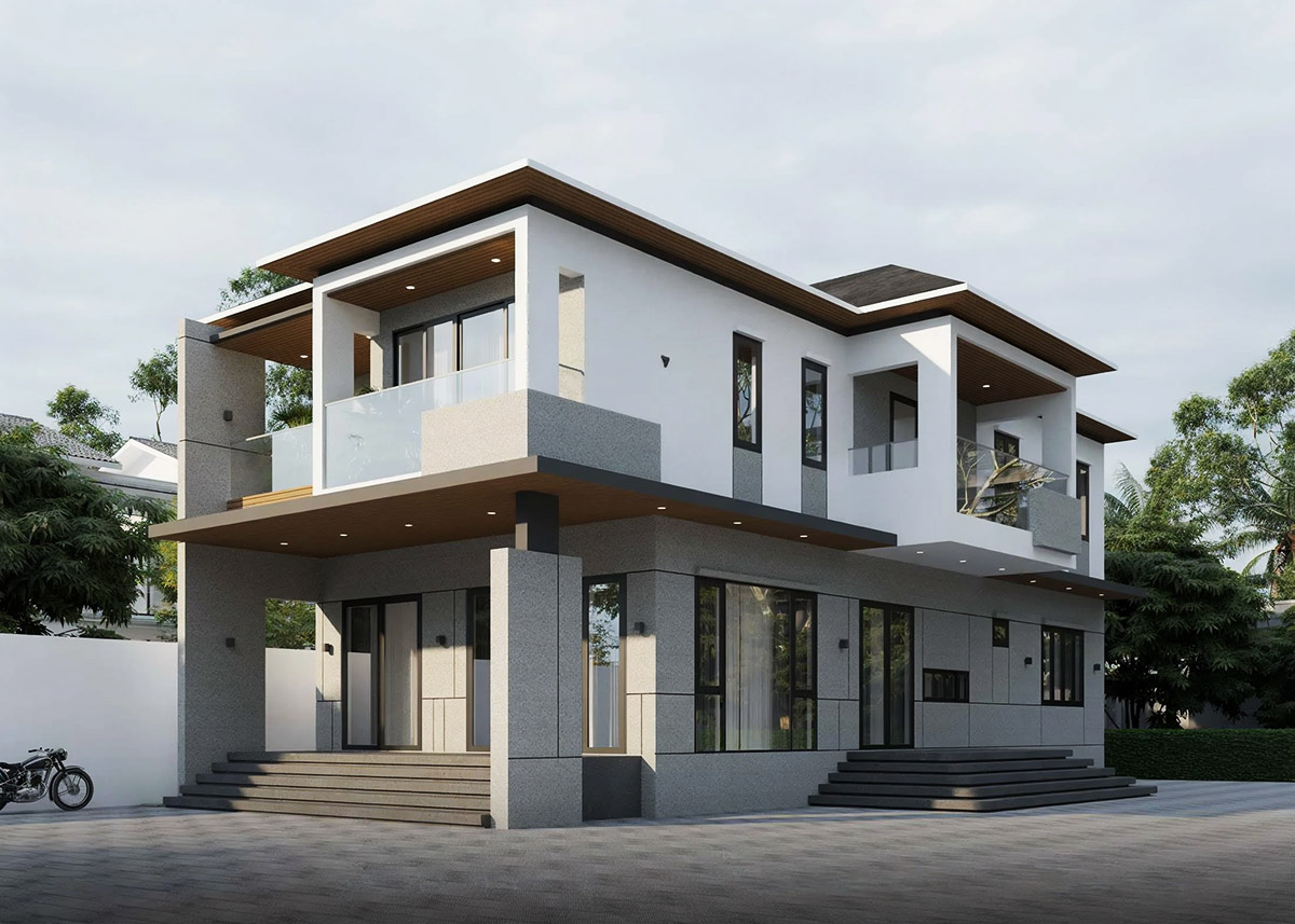 Mẫu thiết kế nhà 2 tầng 3 phòng ngủ 1 phòng thờ Mẫu thiết kế nhà 2 tầng 3 phòng ngủ 1 phòng thờ