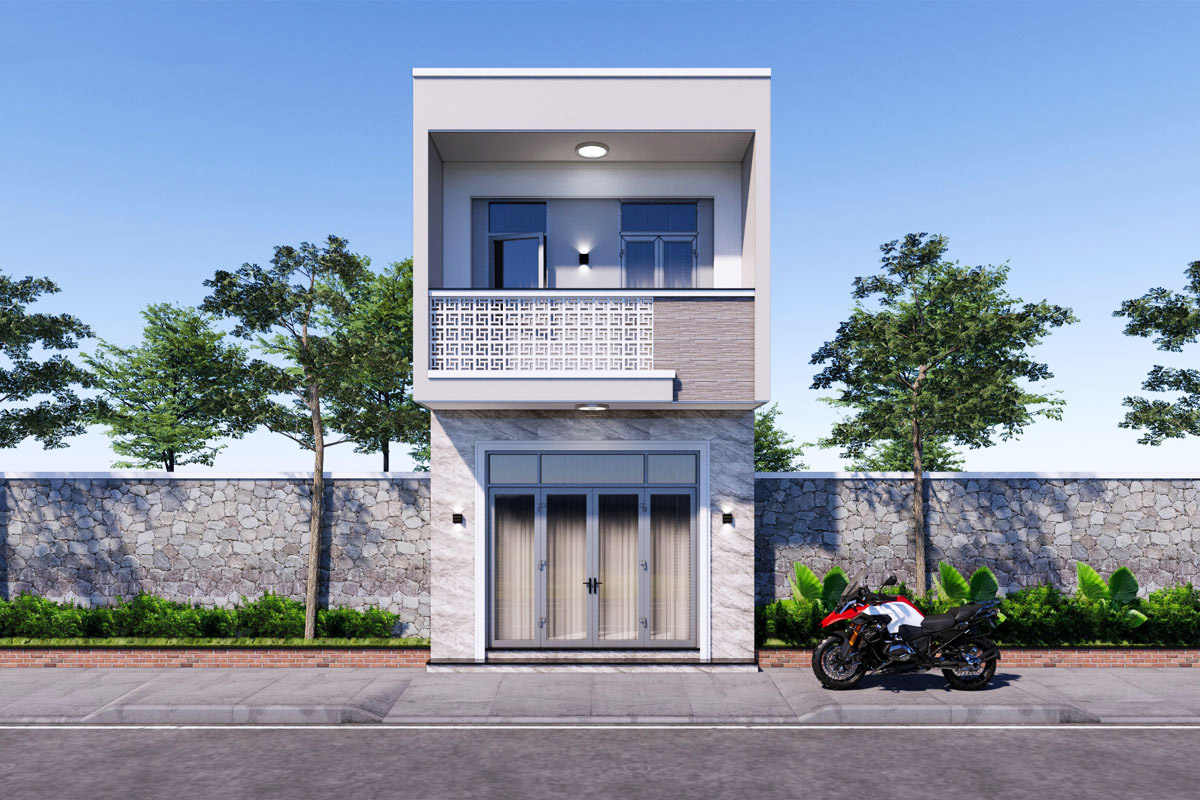 Mẫu thiết kế nhà 2 tầng 3 phòng ngủ 5x15m Mẫu thiết kế nhà 2 tầng 3 phòng ngủ 5x15m