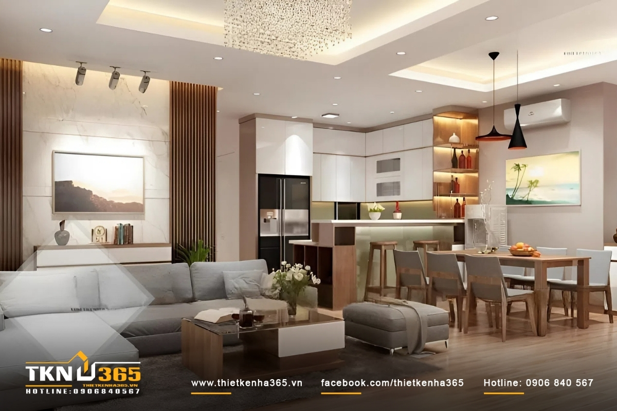 Nh&agrave; 35m2 thiết kế đẹp sử dụng nội thất gỗ c&ocirc;ng nghiệp