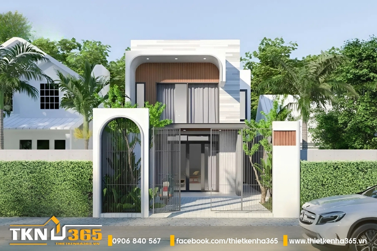 Mẫu nhà phố 50m2 mềm mại, hiện đại