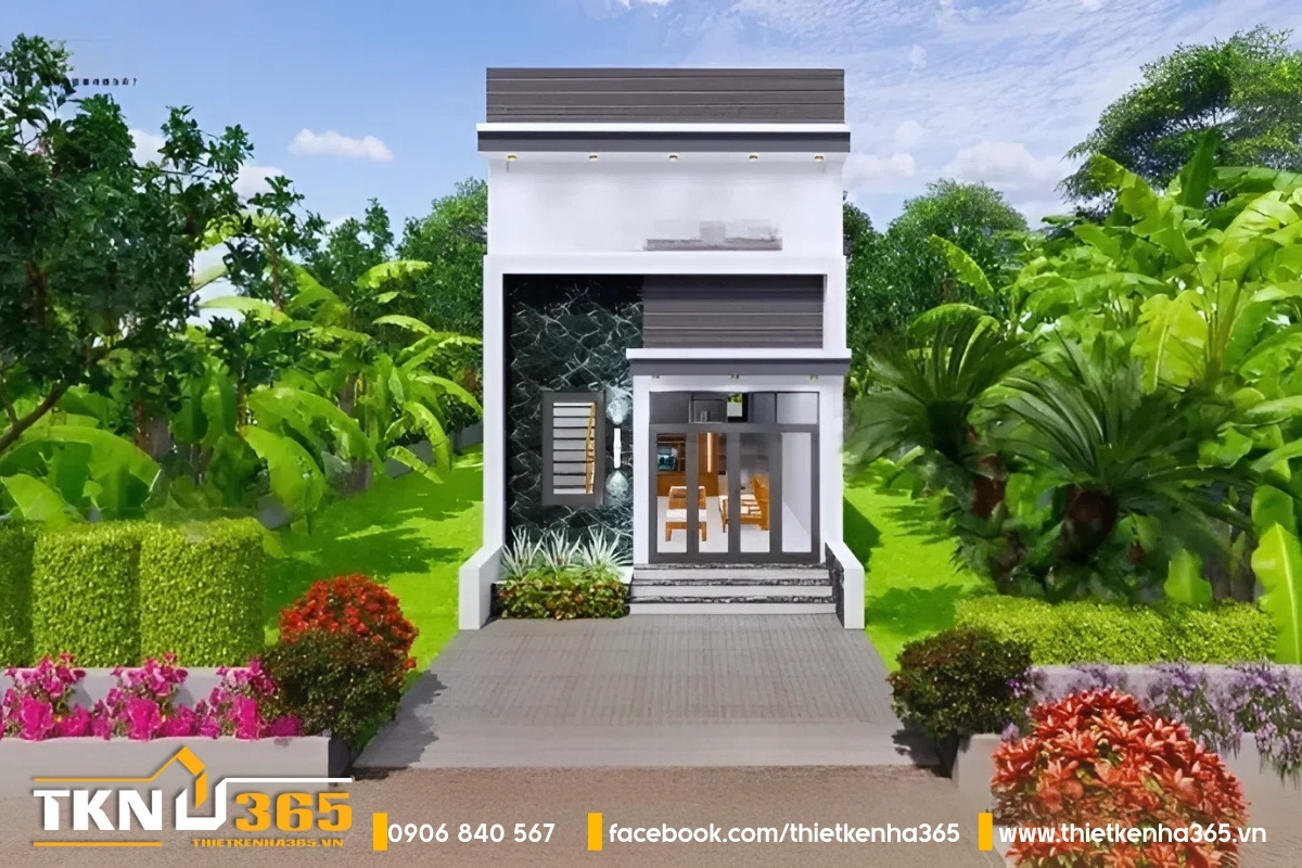 Nhà ống miệt vườn 50m2 1 tầng có gác lửng ấn tượng