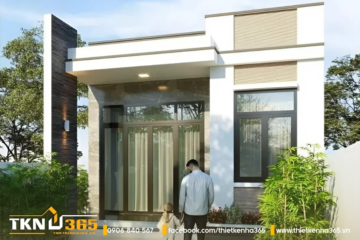 Thiết kế nhà 50m2 1 tầng đầy đủ tiện nghi, đa chức năng, mang phong cách hiện đại