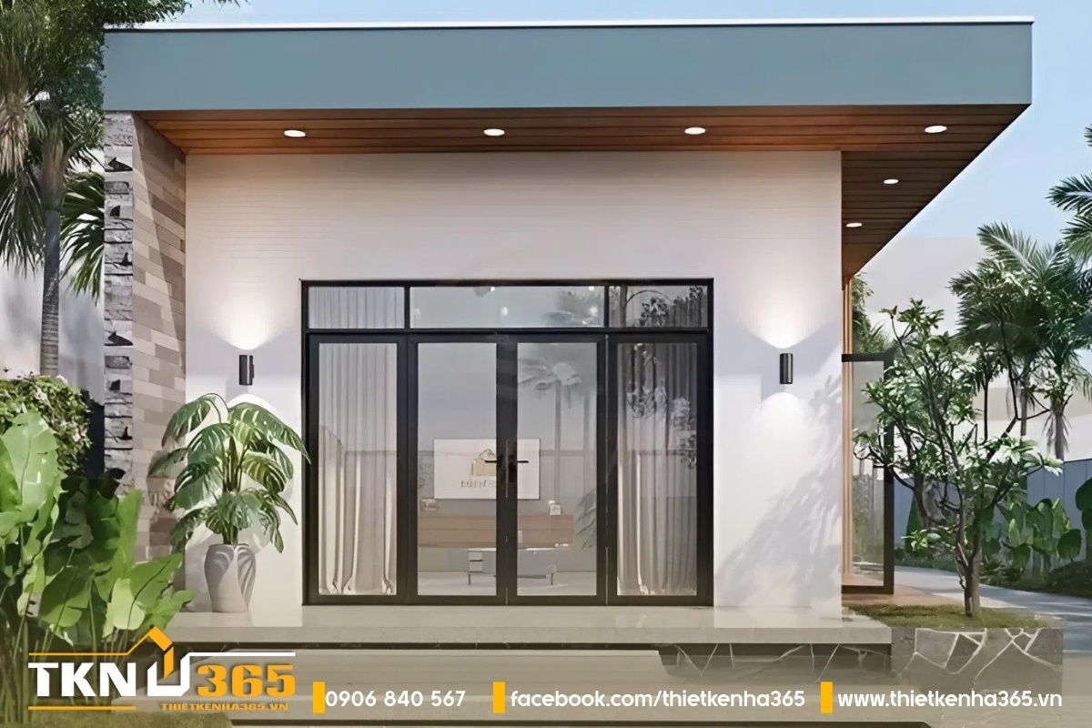 Mẫu nhà 50m2 1 tầng hiện đại, ấn tượng
