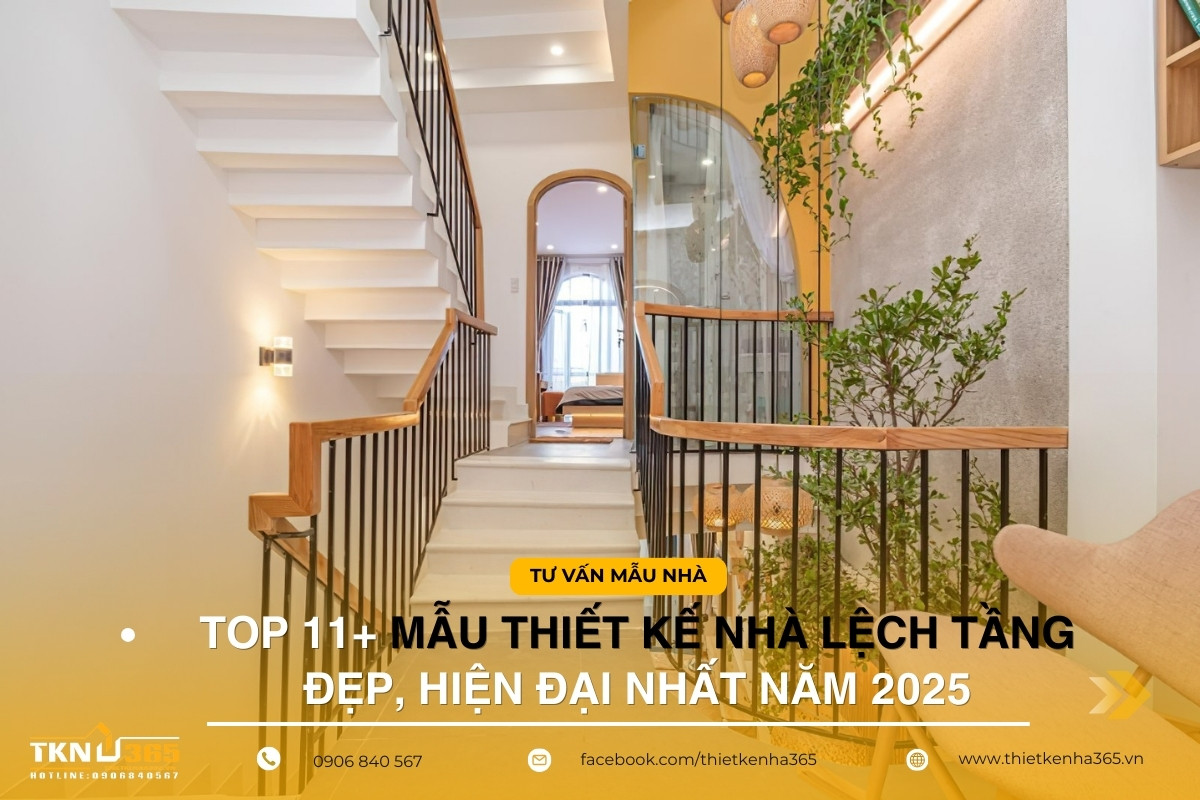 mẫu thiết kế nhà lệch tầng đẹp