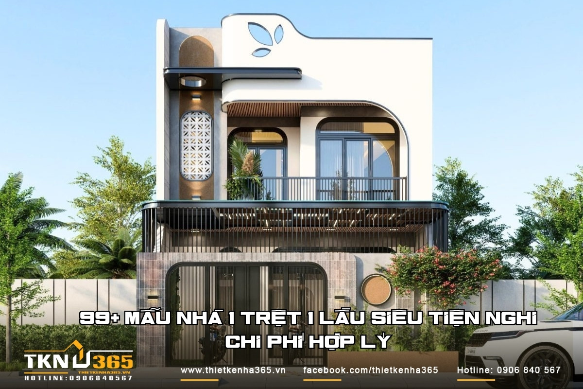 mẫu nhà 1 trệt 1 lầu xu hướng 2026