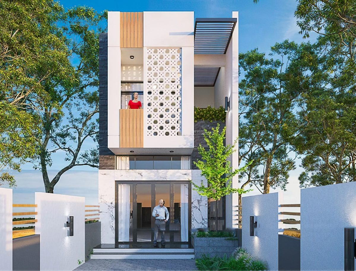 Mẫu thiết kế nhà 2 tầng 3 phòng ngủ 5x14m Mẫu thiết kế nhà 2 tầng 3 phòng ngủ 5x14m